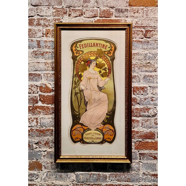 Albert-Emile Artigue -Feuillantine Liqueur -Original 1890s French Art Nouveau Lithograph Grande Liqueur Du Monastere De...
