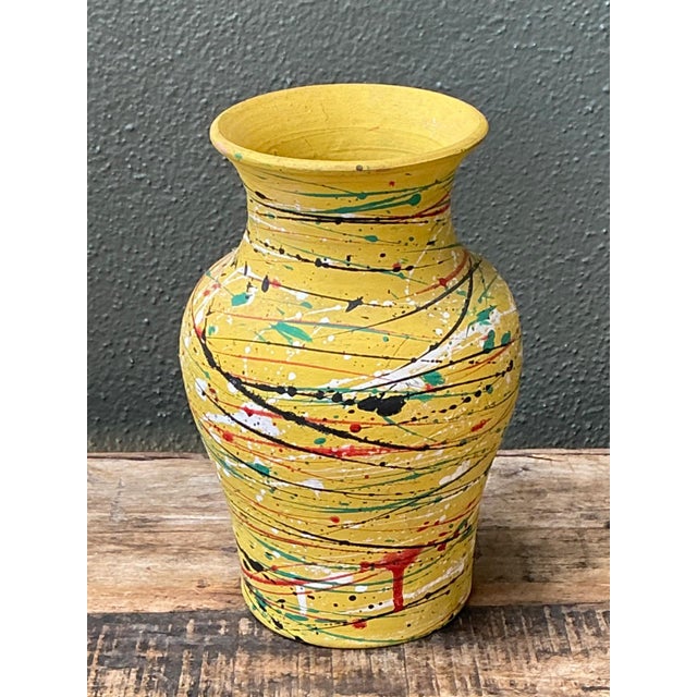 Vintage Splatter Paint Ceramic Vase For Sale - Image 16 of 16