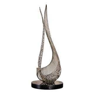 Bob Bennett, Untitled Abstract Dynamic Sculpture, 1979, Brass Wire For Sale