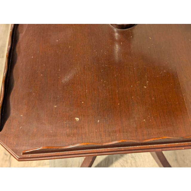 Wood Vintage 1940s-1950s Mersman Mahogany 2-Tier Dumbwaiter Table or Butler Table For Sale - Image 7 of 13
