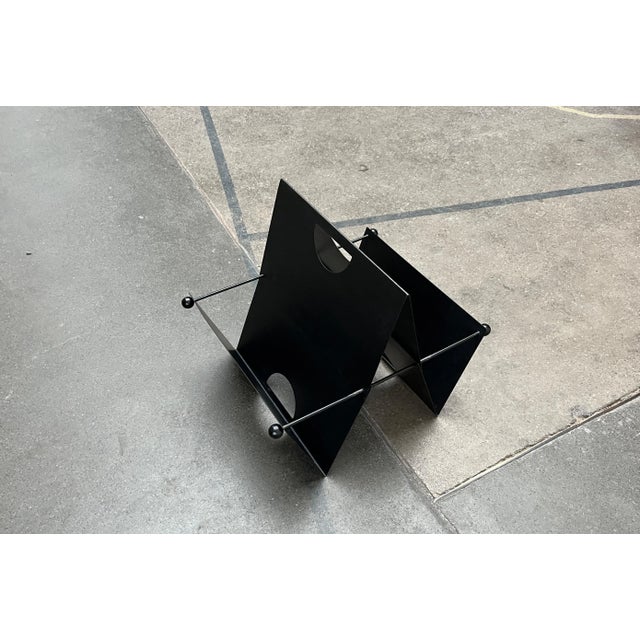 Italian Postmodern Metal Magazine Rack Holder, 1980s For Sale - Image 10 of 18