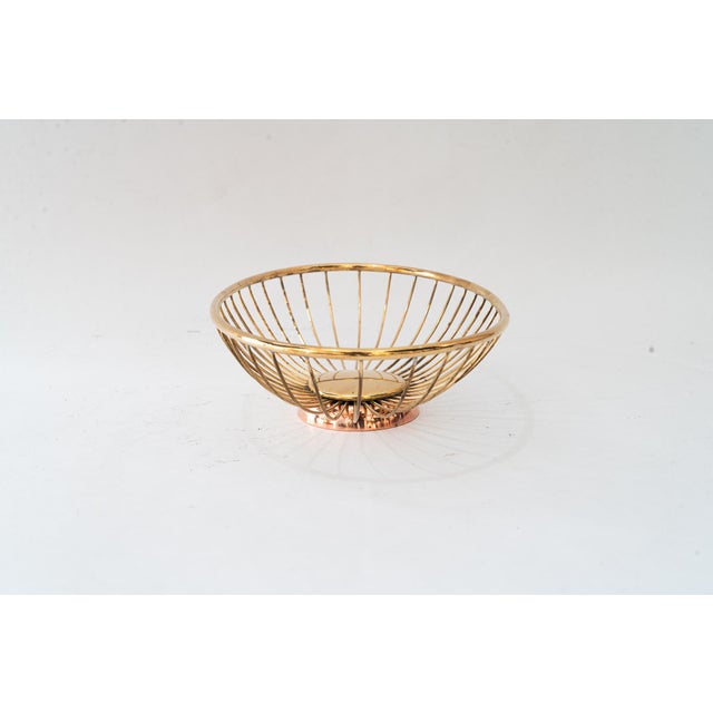 Bread Basket in Brass and Copper, Vienna, Austria, 1960s For Sale - Image 6 of 13