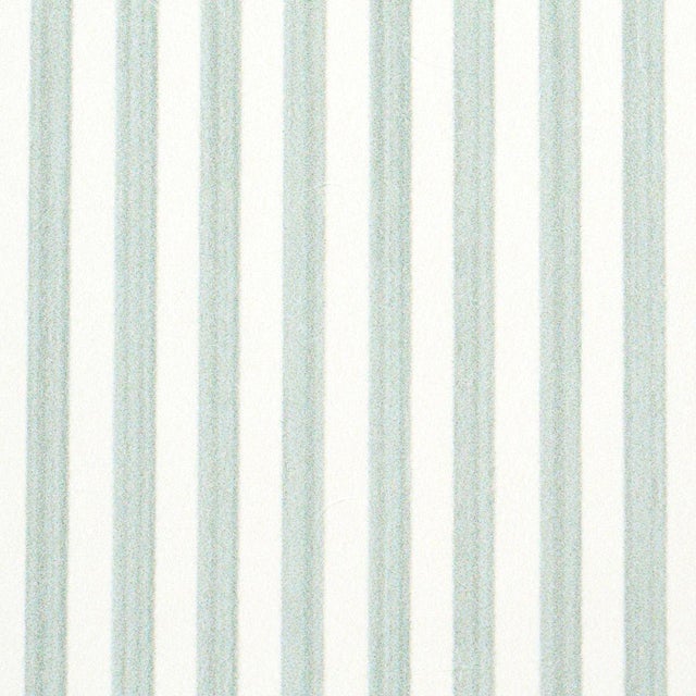 Transitional Schumacher Edwin Stripe Narrow Wallpaper in Eucalyptus For Sale - Image 3 of 3