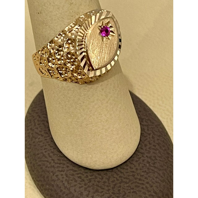 Gold And Ruby 14 Karat Yellow Gold Ring Size 9.5 14 K Yellow Gold: 6.5 gram Ring Size 9.5 ( can be altered for no charge )...