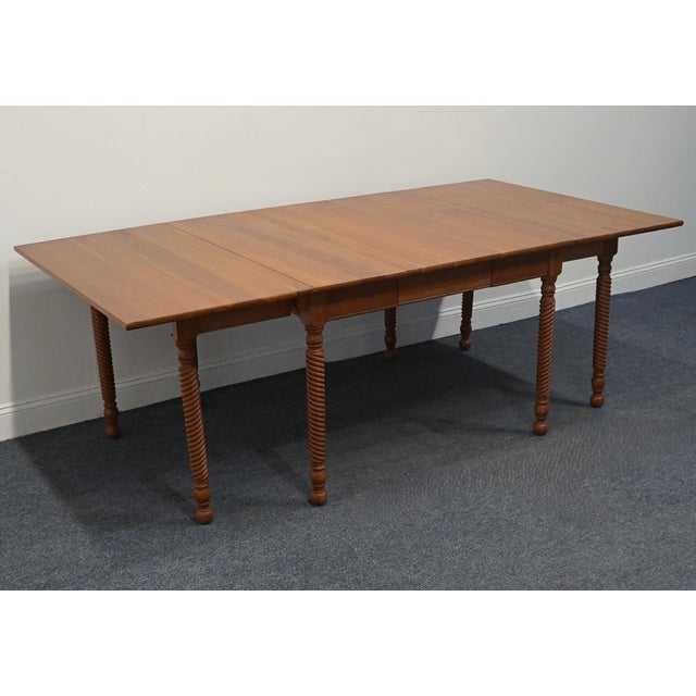 WILLETT FURNITURE Solid Cherry Traditional Duncan Phyfe Style 98" Drop Leaf Dining Table w. Rope Twist Legs 29.5" High...