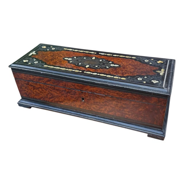 Antique Louis Philippe French Inlaid Glove or Jewelry Box For Sale