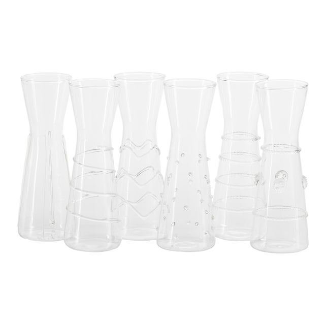 Six Assorted Design Individual Carafes, Set of 6 For Sale