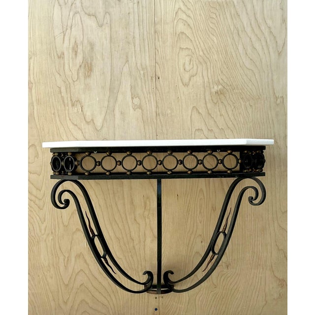 Vintage Scrolled Iron Wall Console After Royere For Sale In West Palm - Image 6 of 17