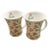 1990s Harrods Rose-Pattern Fine Bone China Coffee and Tea Mugs - Set of Two For Sale