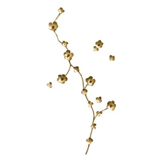 Brilliant Gold Aria Floral Wall Sculpture For Sale