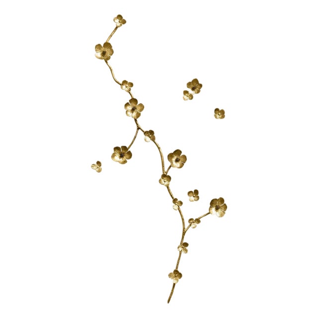 Brilliant Gold Aria Floral Wall Sculpture For Sale