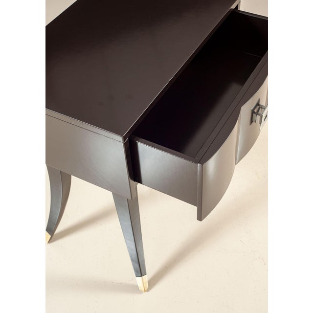 Italian Transitional Black Lacquer One-Drawer Nightstand For Sale - Image 3 of 3