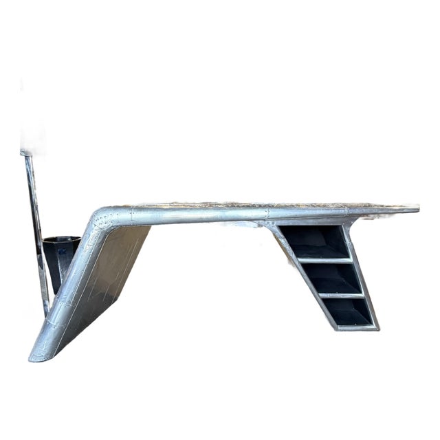 Restoration Hardware Aviator Aluminum Desk For Sale