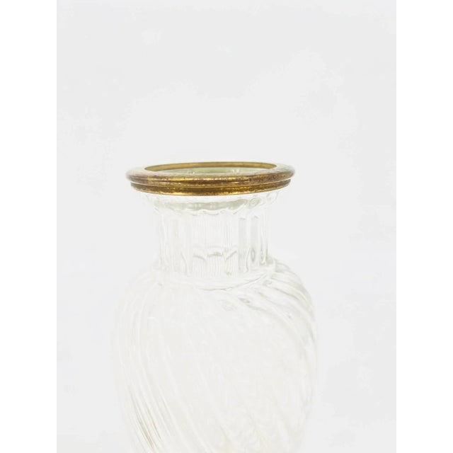 Pair, 19th Century Baccarat Swirl Pattern Bronze Ormolu Mounted Crystal Vases For Sale - Image 10 of 12