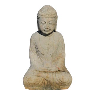 19th Century Stone Amitabha Buddha Statue For Sale