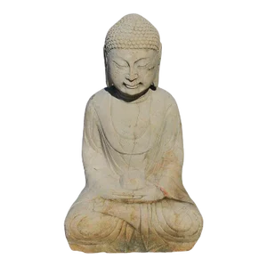 19th Century Stone Amitabha Buddha Statue