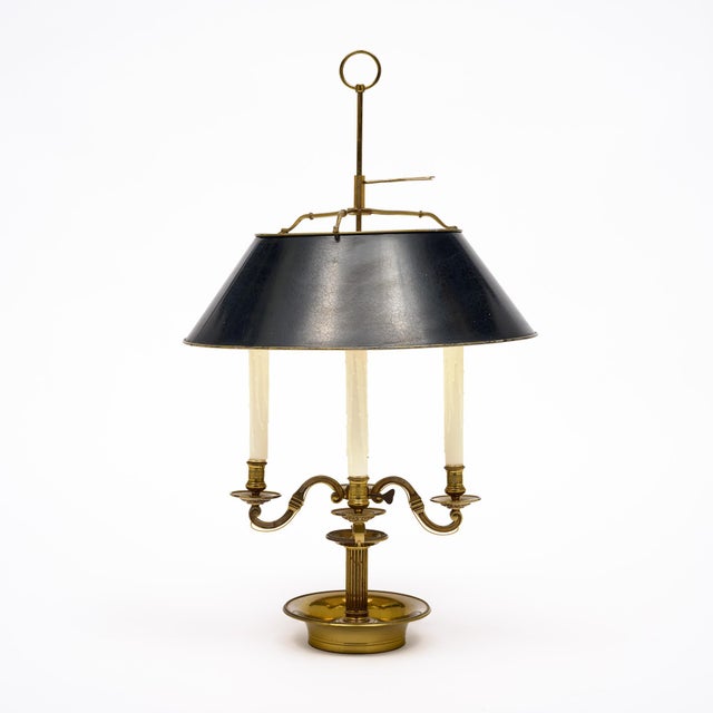 Traditional Vintage Empire Style, Large French Bouillotte Lamp For Sale - Image 3 of 9