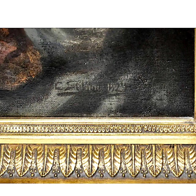 Charcoal “Dutch Girl” by Danish Artist Carl Stilling (1874-1938) For Sale - Image 8 of 9