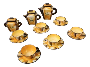 Art Deco Ceramic Coffee Service by Carraresi Lucchesi, Italy, 1930s