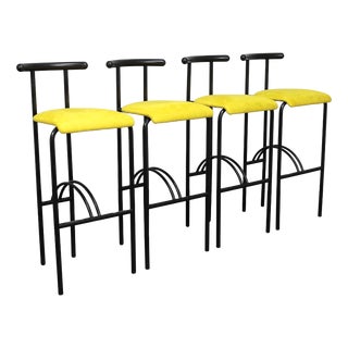 Postmodern Bar Stools, Italy, 1980s, Set of 4 For Sale
