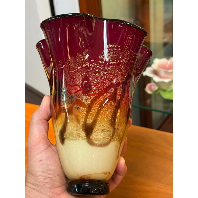 Design Plus Gallery presents the Red Satin Series Art Glass Vase from Micheal Nourot. This handblown art glass vessel...