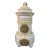 19th Century French Glazed Terracotta and Brass Wood-Burning Stove For Sale