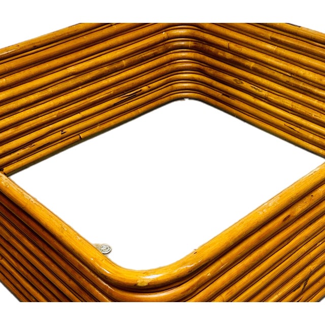 Mid-Century Modern Mid-Century 10-Strand Bamboo Coffee Table With Glass Top For Sale - Image 3 of 6