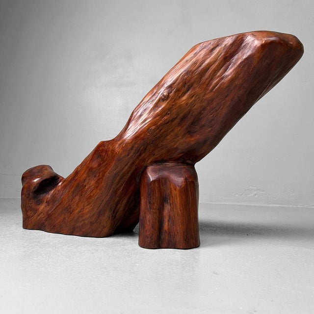 Brown Vintage Japanese Organic Pedestal Stand in Keyaki Wood, 1920s For Sale - Image 8 of 18