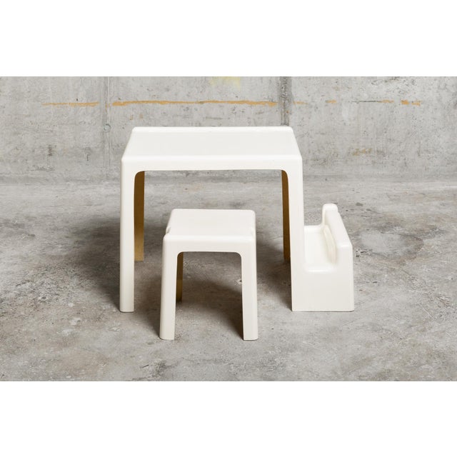 Vintage Italian Children's Desk with Stool, 1970s, Set of 2 For Sale - Image 3 of 16