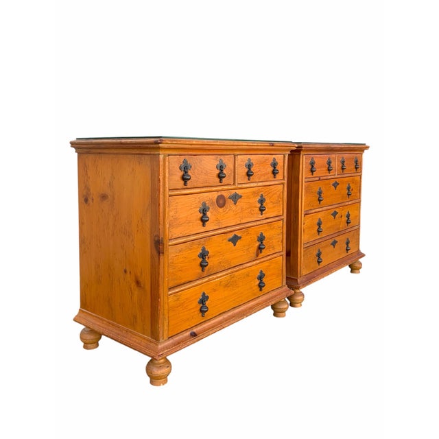 Shabby Chic Milling Road by Baker Furniture 19th Century Antique Pine William & Mary Dresser Set, 2 Pieces For Sale - Image 3 of 10