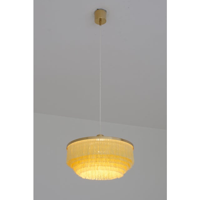 1960s T-603 Fringe Pendant Light in Brass and Silk by Hans-Agne Jakobsson for Hans-Agne Jakobsson AB Markaryd, Sweden, 1960s For Sale - Image 5 of 13