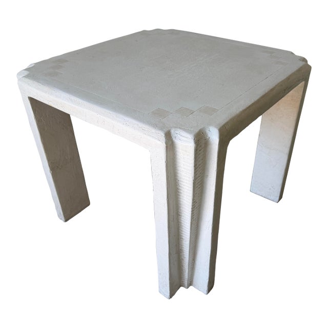 1980’s Postmodern Plastered Wood Geometric Game / Dining Table For Sale
