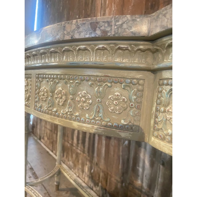 Painted Console Table With Stone Top For Sale - Image 14 of 14