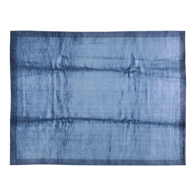 1990s Modern Minimalist Hand Knotted Silk Rug With Soft Texture,8'X10'3" For Sale