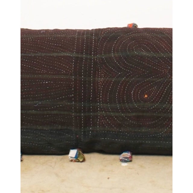 Hand Embroidered Vintage Textile Body Pillow For Sale - Image 4 of 6