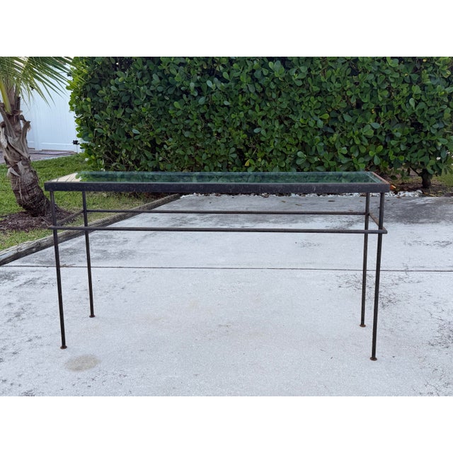 Modern Vintage Industrial Modern Console Table For Sale - Image 3 of 11