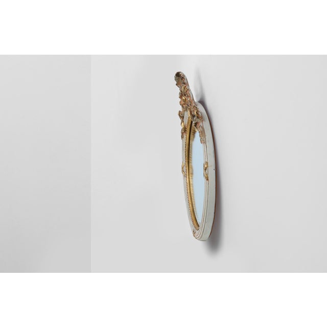 Louis XVI Baroque Style Mirror in Carved Wood, France, 1950s For Sale - Image 9 of 12