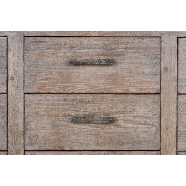 Nine Drawer Reclaimed Elm Dresser For Sale In Dallas - Image 6 of 7