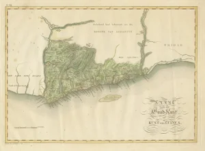 Antique Map of the Dutch Gold Coast in Africa by Van den Bosch, 1818