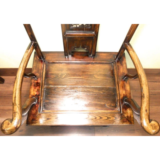 Antique Chinese High Back Arm Chairs, Circa 1800-1849 - A Pair For Sale - Image 9 of 11