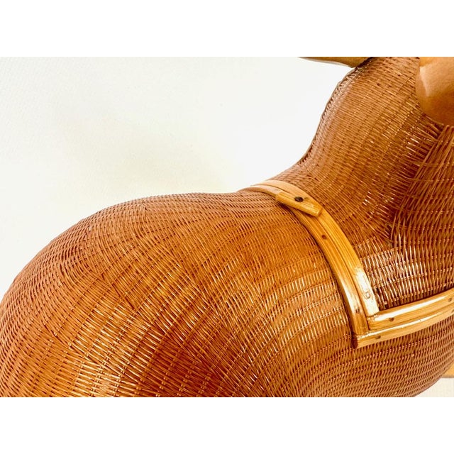Shanghai Zhejiang Handicrafts Collection Wicker Rabbit Box, 1950s For Sale - Image 6 of 14