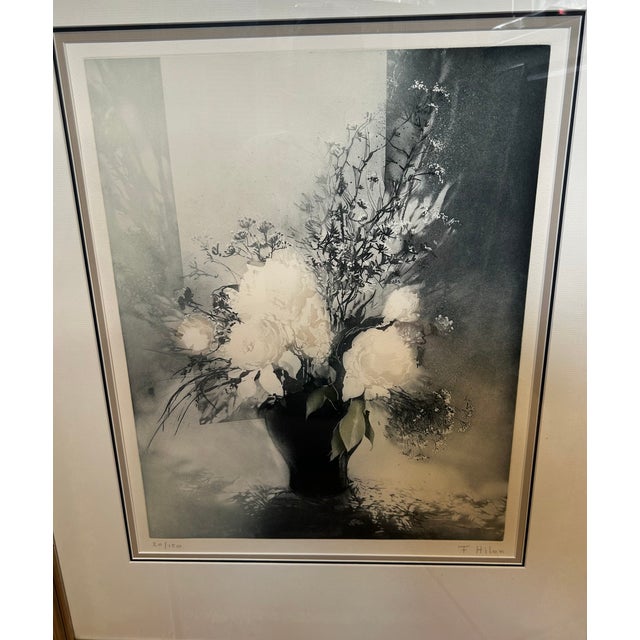 Late 20th Century France Hilon "Le Pot Bleu" Signed and Numbered Floral Lithograph - Framed For Sale - Image 16 of 16