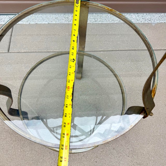Vintage Hollywood Regency Brass & Glass Plant / Pastry Stand Display Shelving Hollywood Regency brass & glass etagere....