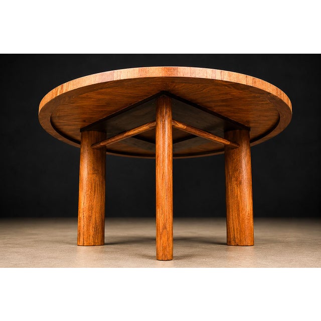 1950s Round Dining Table in Caviúna Wood by Joaquim Tenreiro, Brazil, 1950s For Sale - Image 5 of 17
