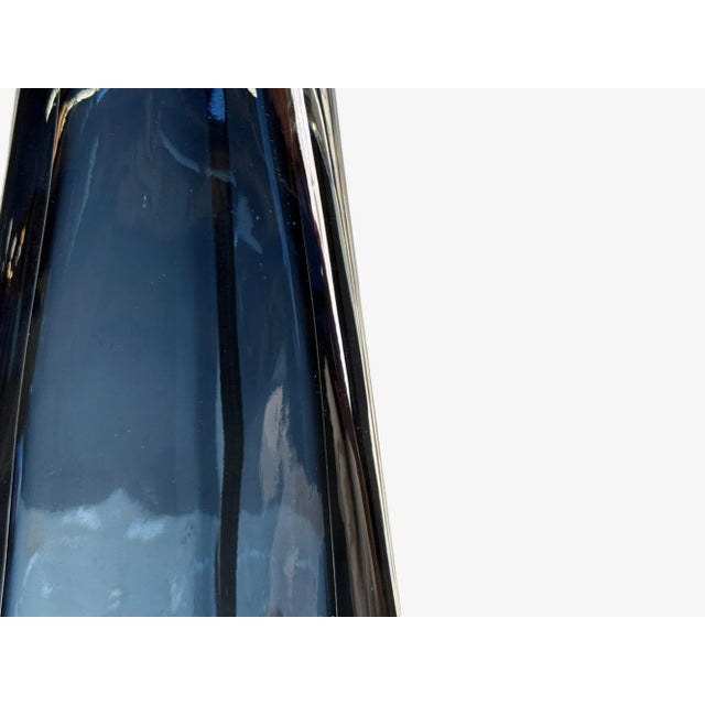 Nils Landberg Nils Landberg, Swedish Modern, Blue Glass, Table Lamp, Sweden, 1960s For Sale - Image 4 of 8