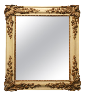 French Rococo Gilt and Cream Wall Mirror, 1900