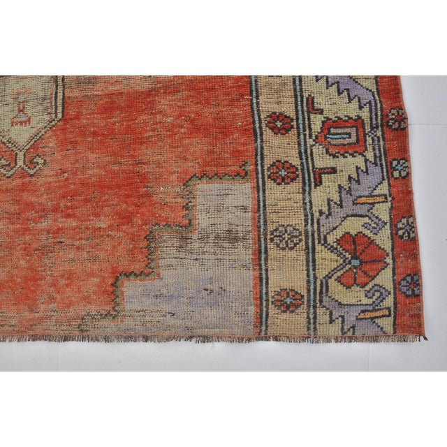 Burnt Orange 1960s Burnt Orange Oushak Wool Carpet For Sale - Image 8 of 10