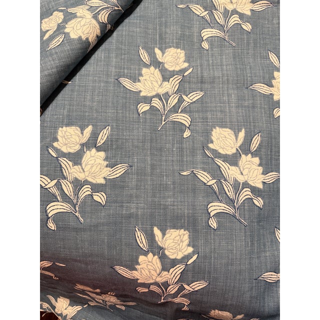 Textile Alice Sergeant "Fleur Sauvage" Hand-Printed Linen Fabric – 4.25 Yards Continuous (4 Yds 9") For Sale - Image 7 of 7