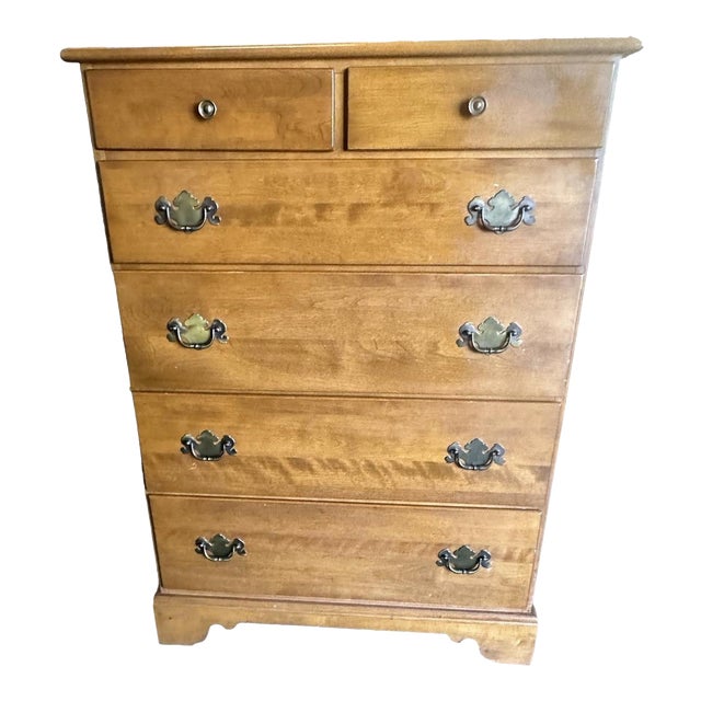 Ethan Allen Solid Maple 46" High Chest of 6 Drawers - Vintage 1960s ...