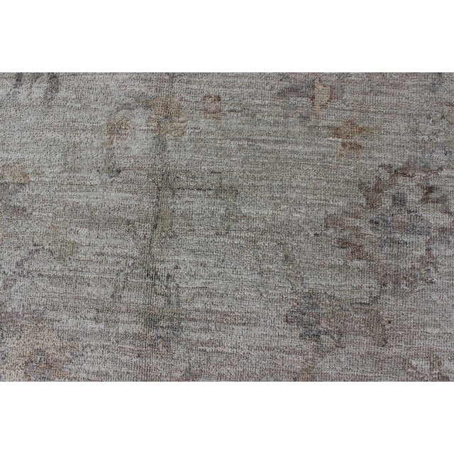 2010s Large Angora Oushak Turkish Rug in Cream, Taupe, Silver, and Hints of Faded Blue 12'5 X 18'5 For Sale - Image 5 of 11